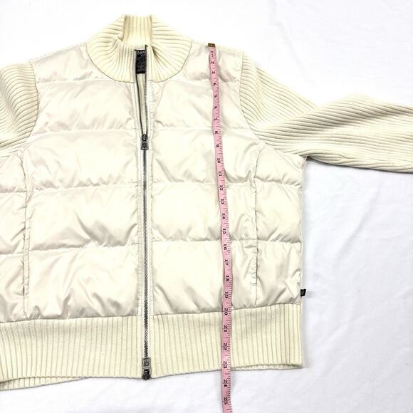 Polo Jeans Co Ralph Lauren Jacket Women White XL Knit Down Puffer Sweater Hybrid - Picture 8 of 11